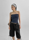 Funel Stripe Slim Tube Top (Built-in Cap)