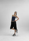 Funel Stripe Slim Tube Top (Built-in Cap)