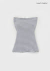Funel Stripe Slim Tube Top (Built-in Cap)