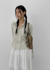 Hag Seersucker 3/4 Sleeve Check Shirt