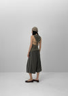Mania Ribbon Backless Hooded Sleeveless Top