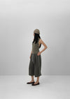 Mania Ribbon Backless Hooded Sleeveless Top
