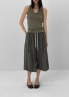 Mania Ribbon Backless Hooded Sleeveless Top