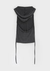 Mania Ribbon Backless Hooded Sleeveless Top