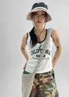 Cadello Contrast Knit Sleeveless Top