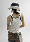 Cadello Contrast Knit Sleeveless Top