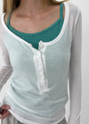 Dream Summer See-through Button Long Sleeve T-shirt