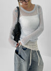 Mottin See-through Round Net Knit (30% Linen)
