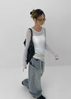 Mottin See-through Round Net Knit (30% Linen)
