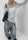 Mottin See-through Round Net Knit (30% Linen)