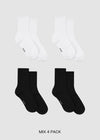 [B-BASIC] Ribbed Middle Socks 4 Pack