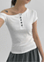Pigrem Asymmetric Button T-Shirt