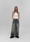 Nickel Washing Wide Denim Pants