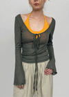 Heringme U-Neck Summer Flare Long Sleeve Tee
