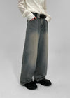 Nickel Washing Wide Denim Pants