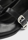 Kempton Buckle Leder Flache Schuhe