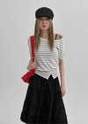 Mansing Striped One-Shoulder Knit Top