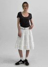 Chining Frill Banded Midi Skirt