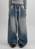 Chapon Strap Washing Wide Denim Pants