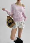 Marshan Asymmetric Off-Shoulder Summer Knit
