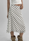 Mine Chiffon Frill Dot Midi Skirt