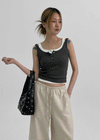 Millard Semi-Crop Button Sleeveless