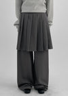 Convex Layered Pleated Skirt Pants