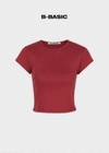 [B-BASIC] Cool Standard Round Crop Short Sleeve T-shirt (2SIZE)