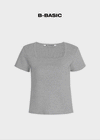 [B-BASIC] เสื้อยืดแขนสั้นคอเหลี่ยมมาตรฐาน