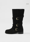 Botas Medias de Suede Plegables Gruntz Buckle