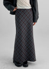 These Check Long Skirt