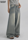 [MADE] Pullup Wide Denim Pants