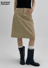 [MADE] Kipki Buckle Cotton Midi Skirt