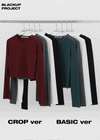 [MADE] Key Off Knit Like Ribbed Long Sleeve T-shirt (2TYPE)