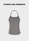 [MADE] Brisa Stripe Holter-Neck Sleeveless (Built-in Cap)