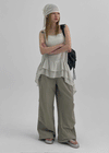 Beltem Nylon Wide String Pants