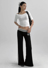Chilav Number Low Bootcut Banding Pants