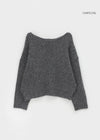 Butting Loose Fit Boat Neck Wool Knit