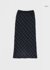 These Check Long Skirt