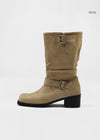 Mater Buckle Shirring Mid Boots