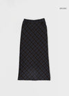 These Check Long Skirt