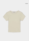 [B-BASIC] Round Neck Ribbed Short Sleeve Tee 2 Size