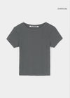 [B-BASIC] Round Neck Ribbed Short Sleeve Tee 2 Size