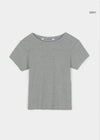 [B-BASIC] Round Neck Ribbed Short Sleeve Tee 2 Size