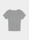 [B-BASIC] Round Neck Ribbed Short Sleeve Tee 2 Size