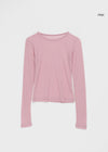 Missot Layered Tencel Long Sleeve Tee (30% Wool)