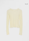 Missot Layered Tencel Long Sleeve Tee (30% Wool)