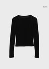 Missot Layered Tencel Long Sleeve Tee (30% Wool)