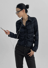 Kadoring Cut-Off Frill Check Shirt