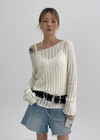 Enroel Loose-Fit Boat Neck Summer Knit